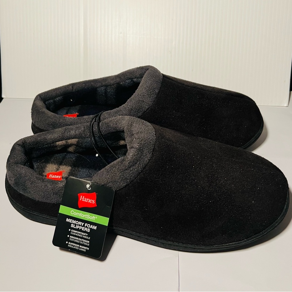 Slippers Men Memory Foam Hanes XL 11-12 Indoor Outdoor Microsuede NWT